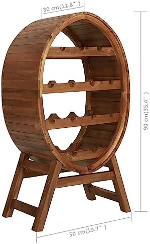 vidaXL Solid Acacia Wood Wine Rack - 4 Level 13 Bottles