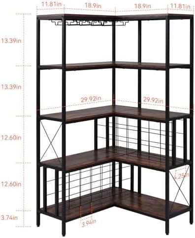 Industrial Corner Wine Rack with 20 Bottle Capacity
