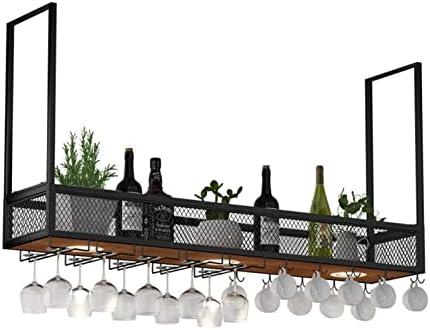 Wrought Iron Wine Rack Wall-Mounted Storage Rack for Kitchen Bar
