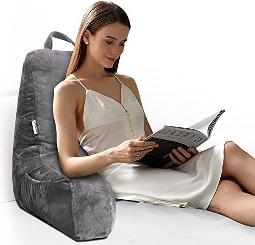 Reading Pillow with Velvet Cover and Memory Foam Support