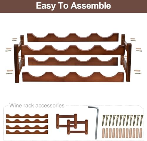 IWNTWY 8-Bottle 2-Tier Brown Wine Rack