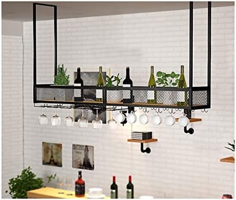 Suuim Ceiling Wine Rack Black Wall-Mounted