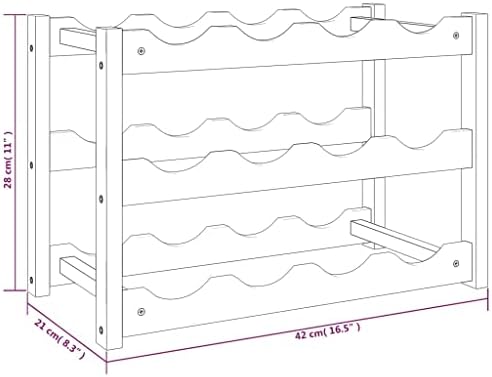vidaXL Freestanding Wine Rack for 12 Bottles