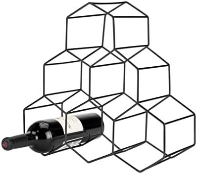 Viski Geo Countertop Wine Rack - 6 Bottle Capacity Gunmetal Black