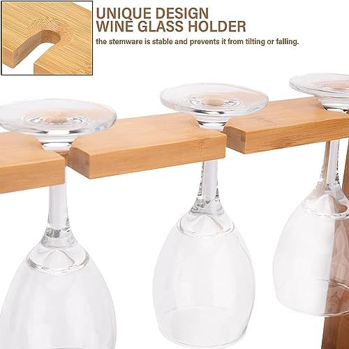 Etlegor Freestanding Wine Rack with Glass Holder