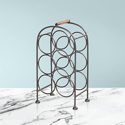 20 Inch Industrial Wine Rack Holder 6 Bottle Storage Gunmetal Gray