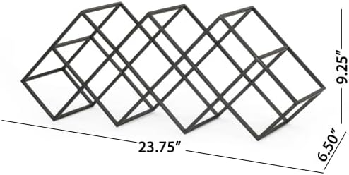 7-Bottle Modern Industrial Wine Rack with Diamond Slots