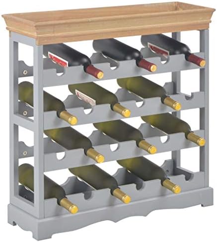 ZQQLVOO Freestanding Wine Cabinet Gray 24 Bottle Capacity