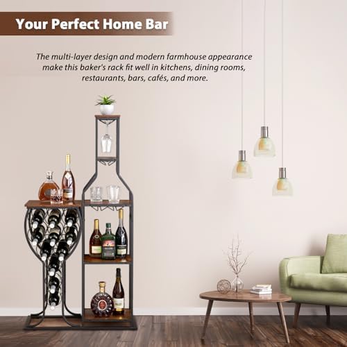 BESTTOONE 5 Tier Freestanding Wine Rack