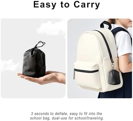 Inflatable Travel Pillow for Kids with Check Valve and Zipper
