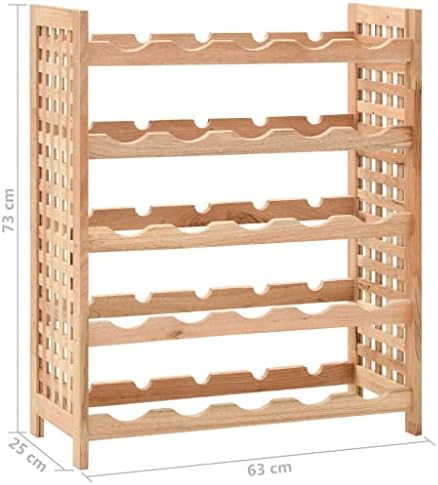 vidaXL 5-Tier Walnut Wine Rack - 25 Bottle Holder