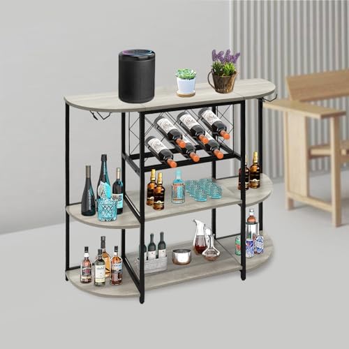 ACNAO 47 Inch Freestanding Wine Rack Table Grey 1