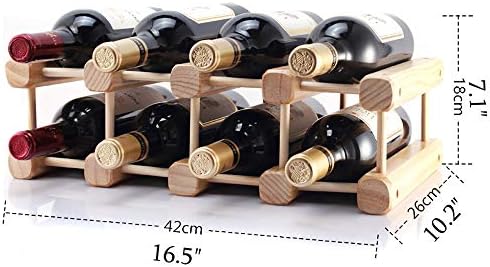 REMIGHTELY Solid Wood Wine Rack - 8 Bottles DIY Assembly