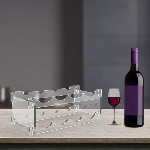 Foozet 8 Bottle Wine Rack Free Standing Transparent