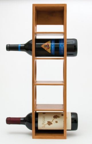 Bamboo Wood 5-Bottle Wine Rack Stackable Durable