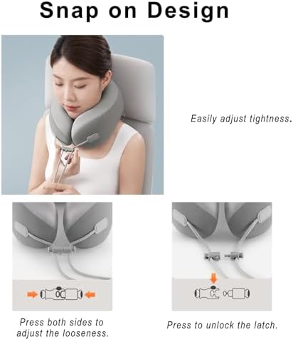 Travel Neck Pillow with Memory Foam and Adjustable Straps 1