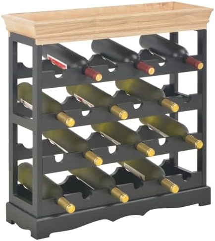 Jiaocha Freestanding Wine Cabinet with 4 Shelves and Top Tray