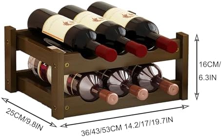 COmepa Freestanding Bamboo Wine Rack 8 Bottle 2 Tier