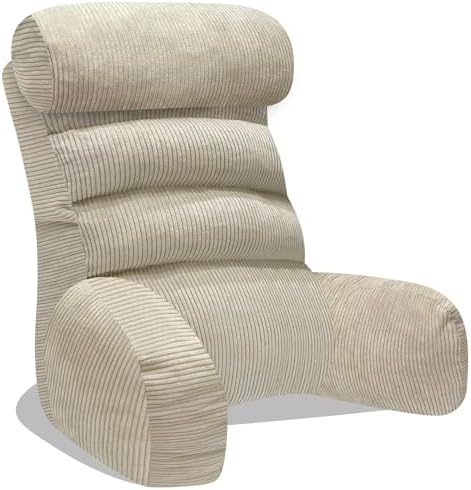 Extra Large Reading Pillow with Arm and Neck Support Cream