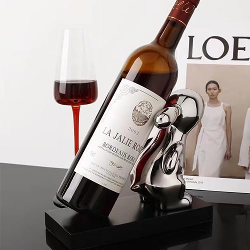 Linxia Tabletop Wine Rack with Bunny Decor