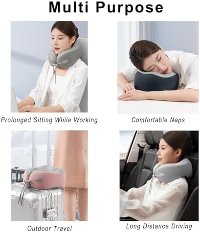 Travel Neck Pillow with Memory Foam and Adjustable Straps 1