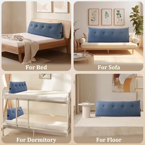 Huatean Home Headboard Pillow Full Blue 1