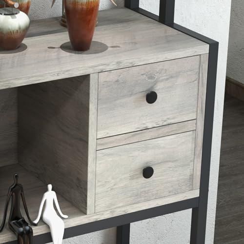Gyabnw Tall Liquor Cabinet with 5-Tier Storage and Glass Holders