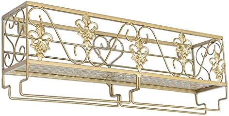 ALDEPO Wall Mounted Rustic Wine Rack with 2 Glass Holders