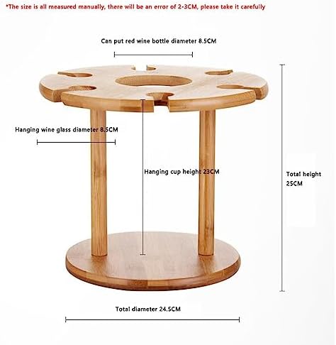 OWKAY Wooden Wine Rack 25x25cm Freestanding