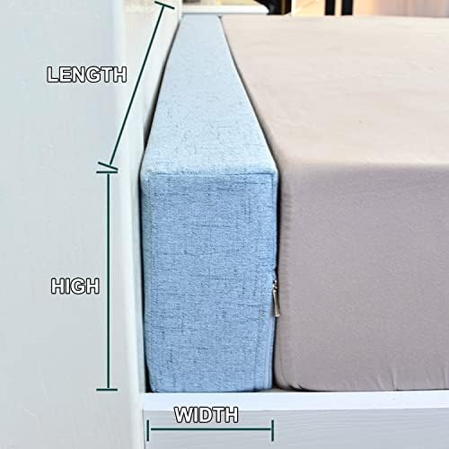 Linen Bed Gap Filler Queen King Size Blue 4x3