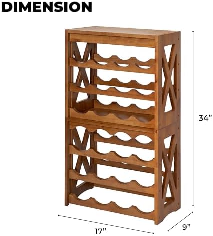 YCICI Wine Rack for 28 Bottles 12 Glasses