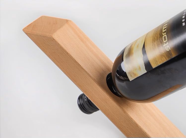 WONQEXZ Wine Bottle Holder - Freestanding Wood Stand for Dining Table