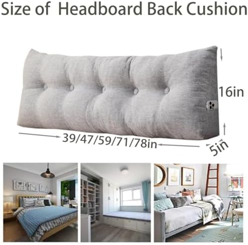 TESICA Large Triangle Headboard Pillow Wedge for Reading and Rest