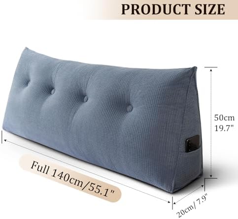 Huatean Home Headboard Pillow Full Blue 1