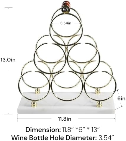 BCS Tabletop Wine Rack with Marble Base