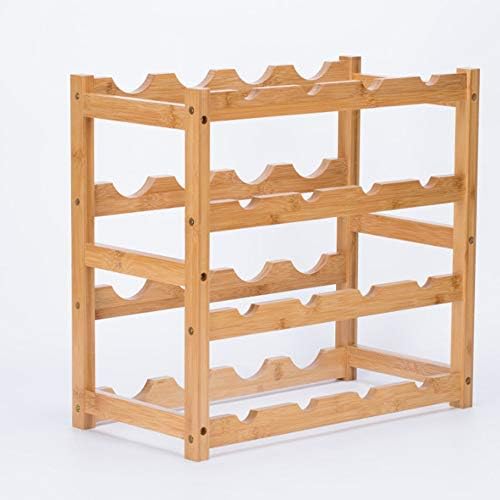 FOSTERSOURCE 4-Tier Bamboo Wine Rack 16-Bottle Holder