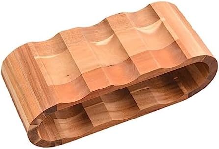 OWKAY Oval Wooden Wine Bottle Rack Storage