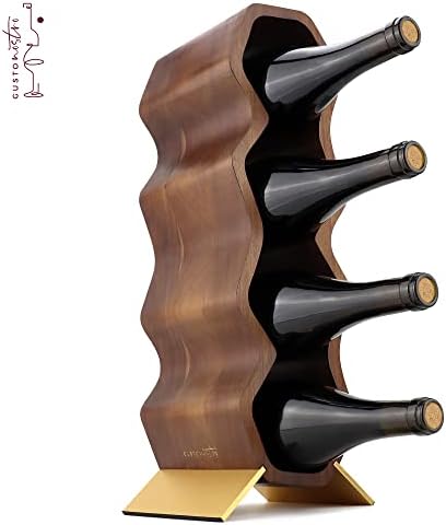 Gusto Nostro Acacia Wood Wine Rack 7 Bottle 2 Tier