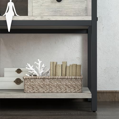 Gyabnw Tall Liquor Cabinet with 5-Tier Storage and Glass Holders