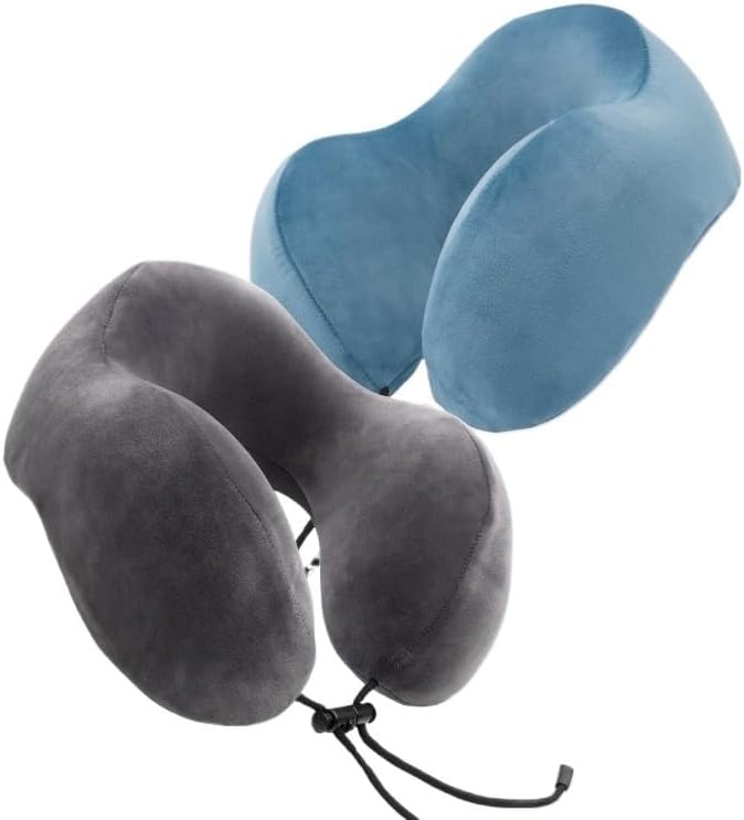 QLSWZC Travel Neck Pillow with Memory Foam and Magnetic Cloth