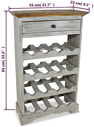 vidaXL Reclaimed Wood Wine Rack with Antique Style