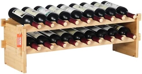 VEVOR 18-Bottle Stackable Freestanding Wine Rack