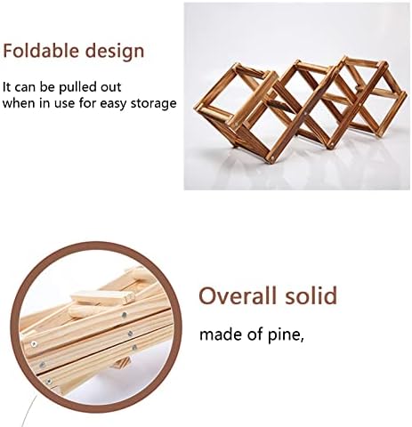 DASHADAO 3 Bottle Wine Rack Wooden Foldable Display Rack