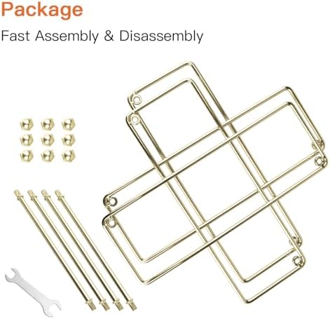 Yimerlen Tabletop Wine Rack 6 Bottle Capacity Gold Finish