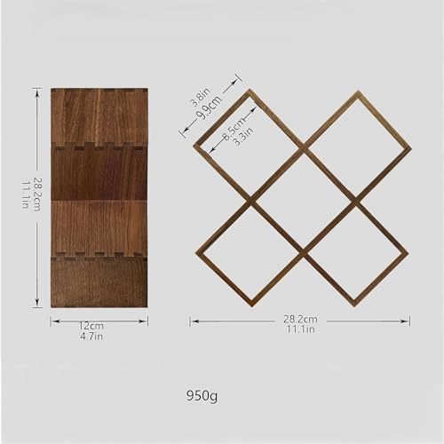 BESNUT 5 Bottle Wine Rack Wooden Freestanding Storage Holder