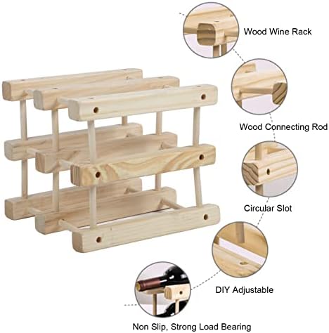 Asixxsix 6 Bottle Freestanding Wine Rack with 3 Tiers