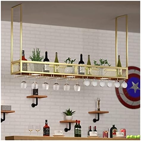 Suuim Ceiling Wine Rack Bar Storage Shelf Space-Saving 2-Layer Design