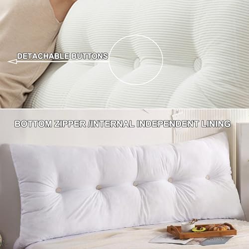 ZZYK Rectangular Reading Pillow with Gray Cover