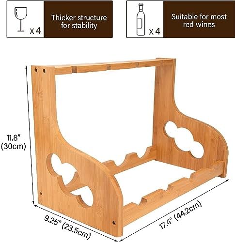 Etlegor Freestanding Wine Rack with Glass Holder