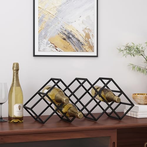 Modern Industrial Wine Rack with 7 Bottle Holders